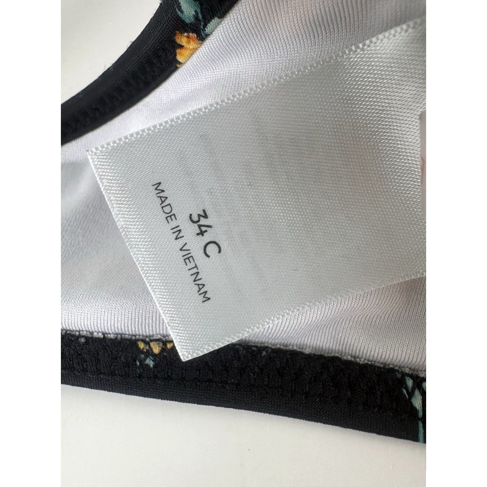 Vintage Shade & Shore Bikini Top Womens Underwired Floral Black 34C Size 34 Size XXS / US 00 / IT 34 - 6 Thumbnail