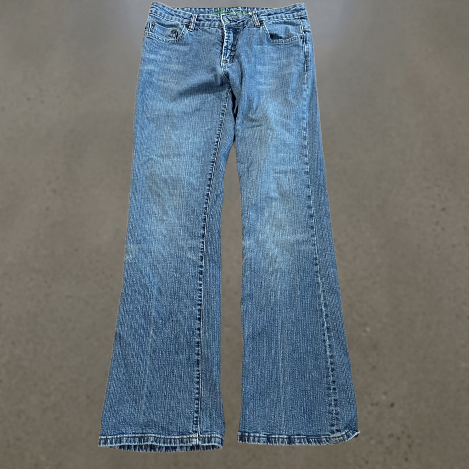 Bebe VINTAGE bebe jeans Women's Jeans Flared 30 Medium Wash Blue USA Y2K Bedazzled 5-Pocket Denim Regular Womens Size 30" / US 8 / IT 44 - 1 Thumbnail