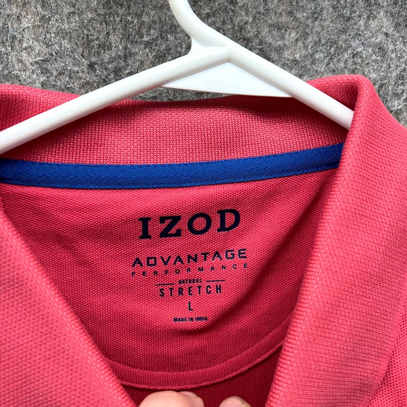 Izod IZOD Polo Shirt Men Large Pink Blue Advantage Stretch Performance Casual Golf Shirt Size US L / EU 52-54 / 3 - 5 Thumbnail