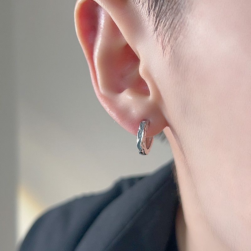 Jewelry × Sterling Silver One pairs New Trend Earrings Gothic Punk Chrome Jewelry Size ONE SIZE - 1 Thumbnail