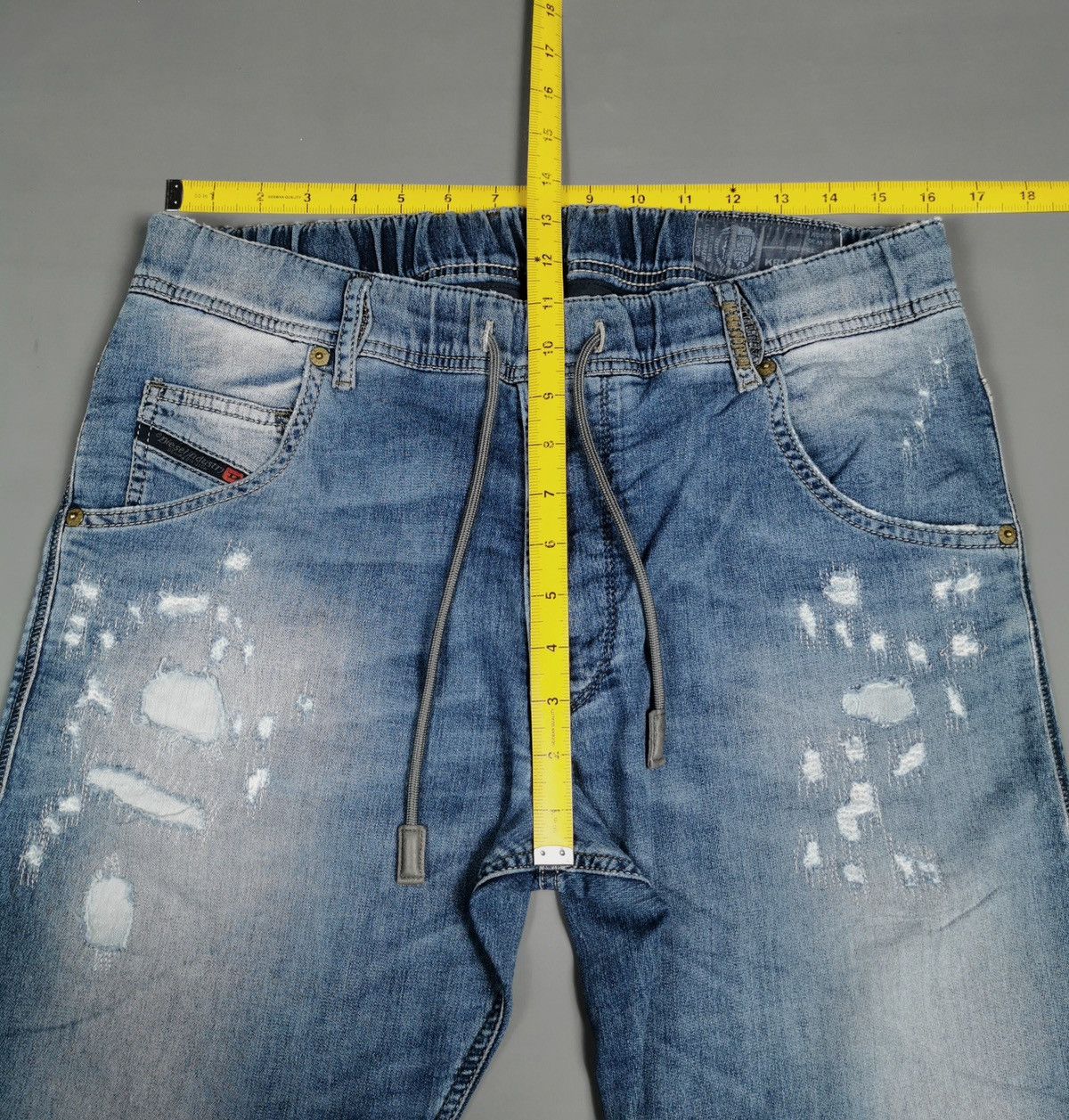 Diesel Distressed Patch Diesel Krooley-Ne Denim Sweat Pants Size US 36 / EU 52 - 12 Thumbnail