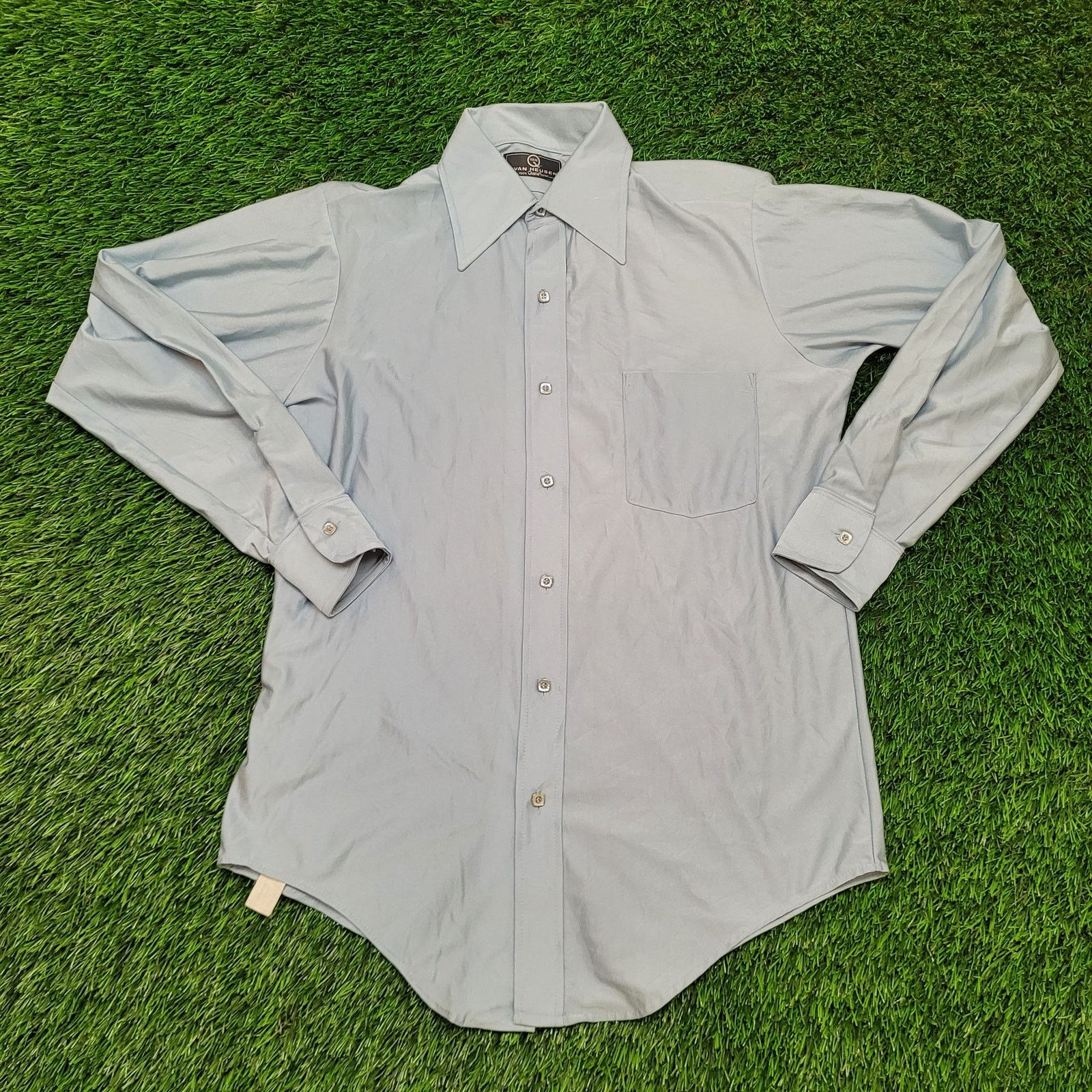 Van Heusen VTG 70s Van-Heusen Dagger Collar Nylon Button Shirt M Qiana Size US M / EU 48-50 / 2 - 1 Thumbnail