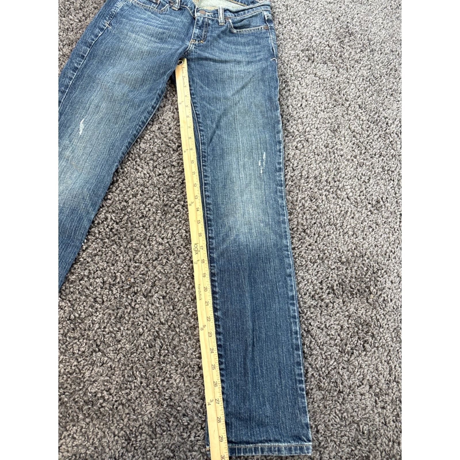Abercrombie & Fitch VINTAGE Abercrombie & Fitch Erin Jeans Womens 2s Blue Straight Leg 28x30 Y2K Jeans Women Size 26" / US 2 / IT 38 - 2 Thumbnail