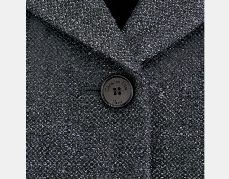 Dior o1w1db11124 Three-Quarter Sleeves Fitted Jacket in Blue Size XL / US 12-14 / IT 48-50 - 3 Thumbnail