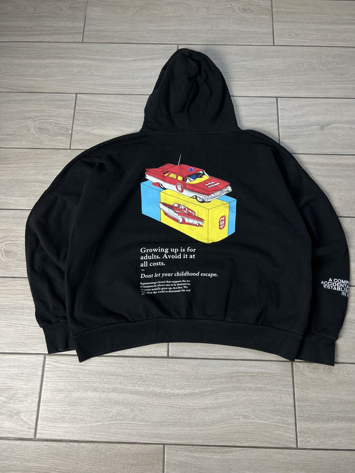Vintage Childish Vintage Black Overprint Print Hoodie Oversized Size US S / EU 44-46 / 1 - 3 Thumbnail