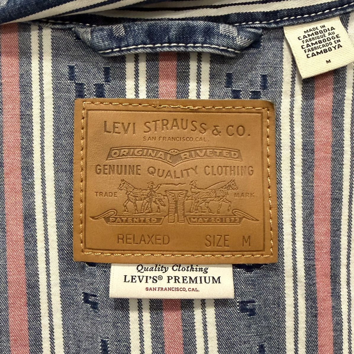 Levi's 🔥RARE🔥LEVI'S Embarcadero Station Stripe Logo Denim Jacket Size US M / EU 48-50 / 2 - 13 Thumbnail