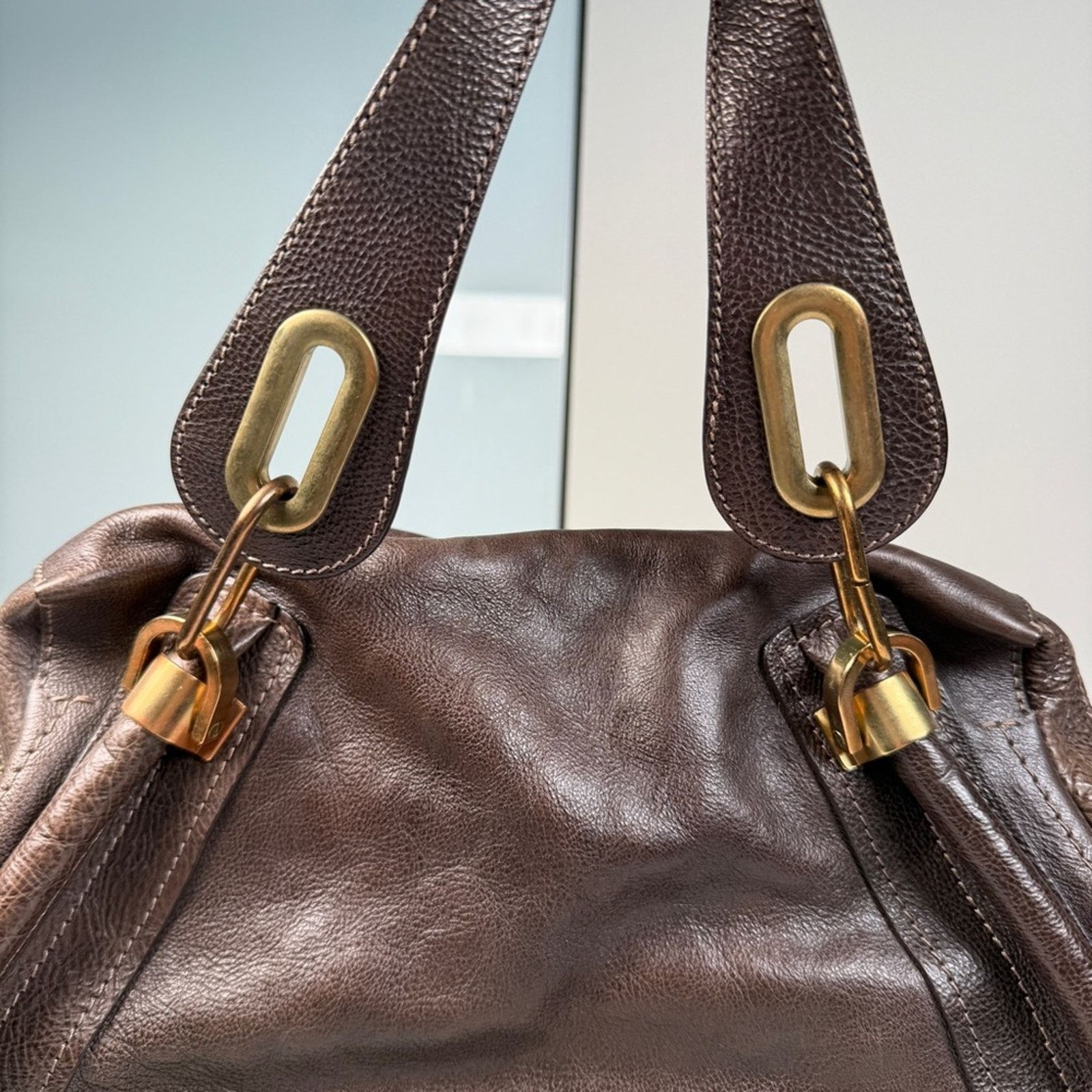 Chloe Chloé Paraty Brown Leather Tote Size ONE SIZE - 9 Thumbnail