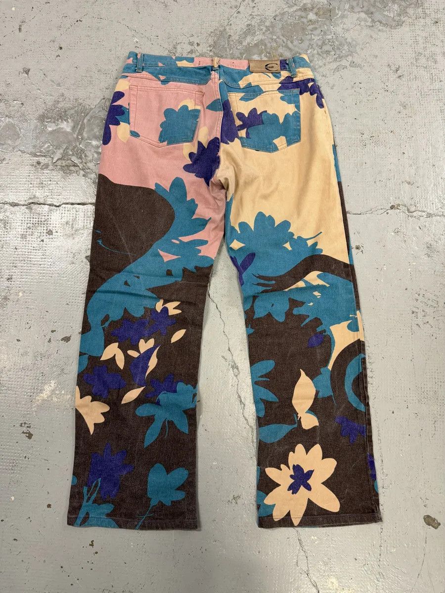 Just Cavalli 2000s Cavalli Pink & Blue Abstract Human Pants Size US 32 / EU 48 - 2 Thumbnail
