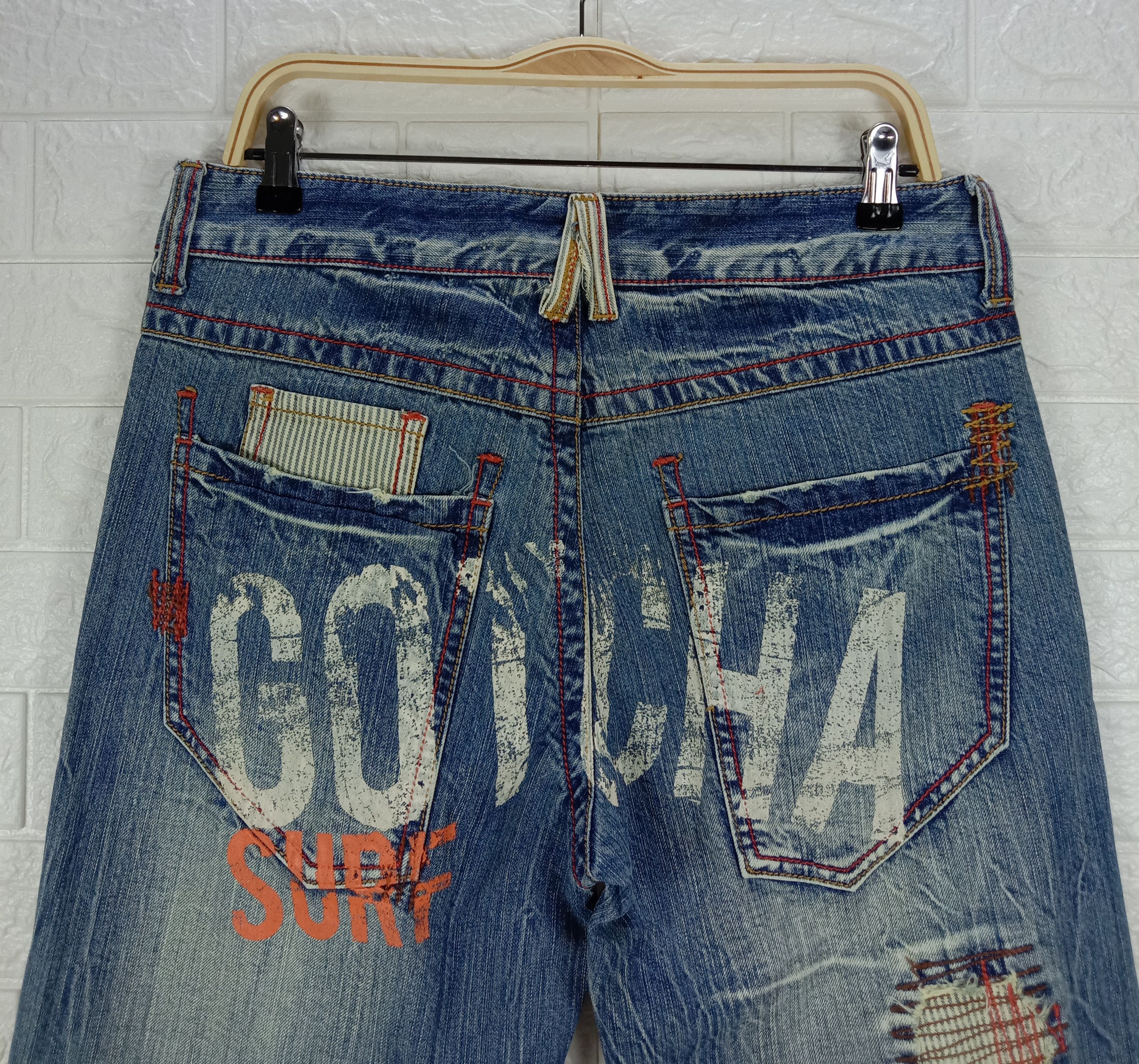 Gotcha Vintage Gotcha Patchwork Distressed Design Jeans Size US 33 - 2 Thumbnail