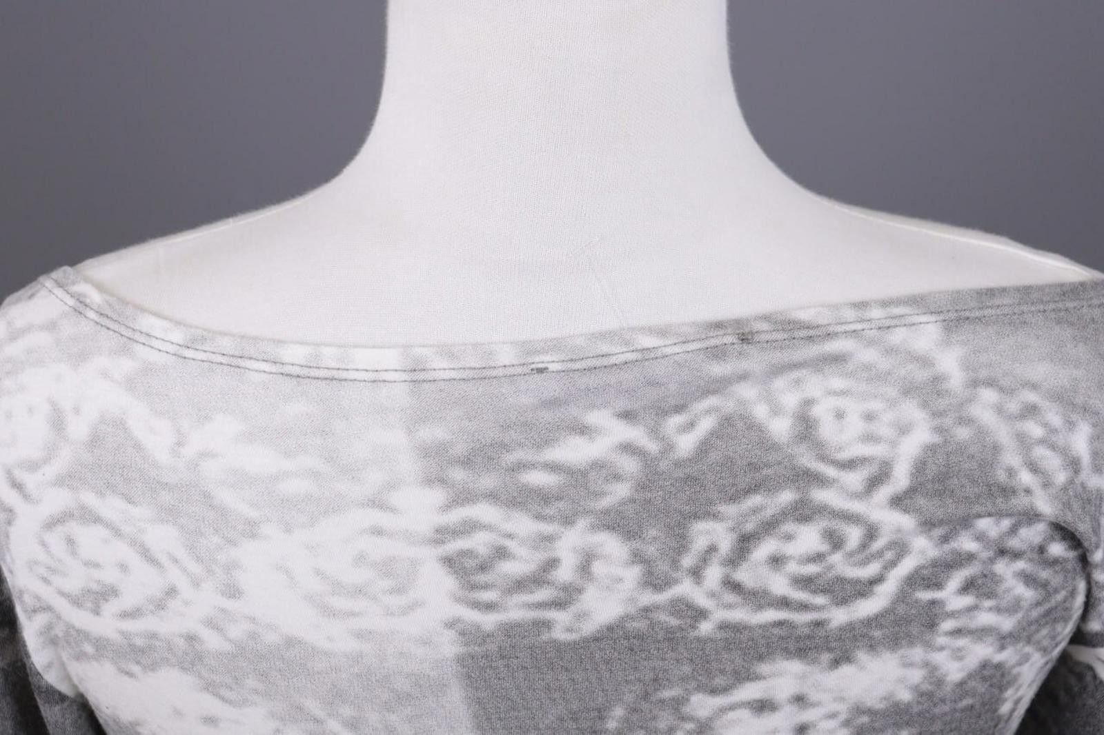 Designer Sarah Pacini Gray Printed Top Shirt One Size Size ONE SIZE - 10 Thumbnail