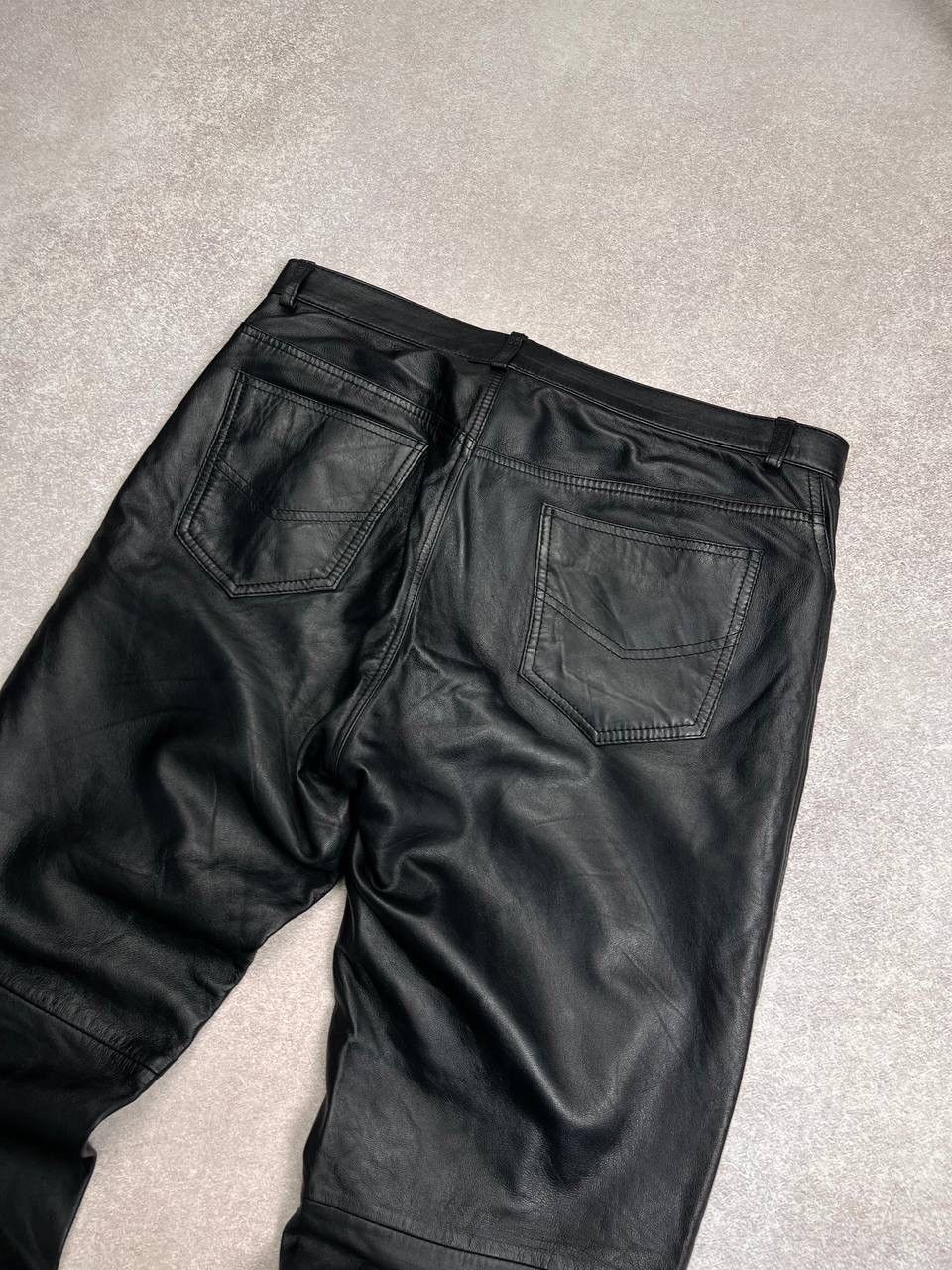 Genuine Leather × Vintage Vintage Genuine Leather Moto Baggy Pants Rare 34 Size US 34 / EU 50 - 3 Thumbnail