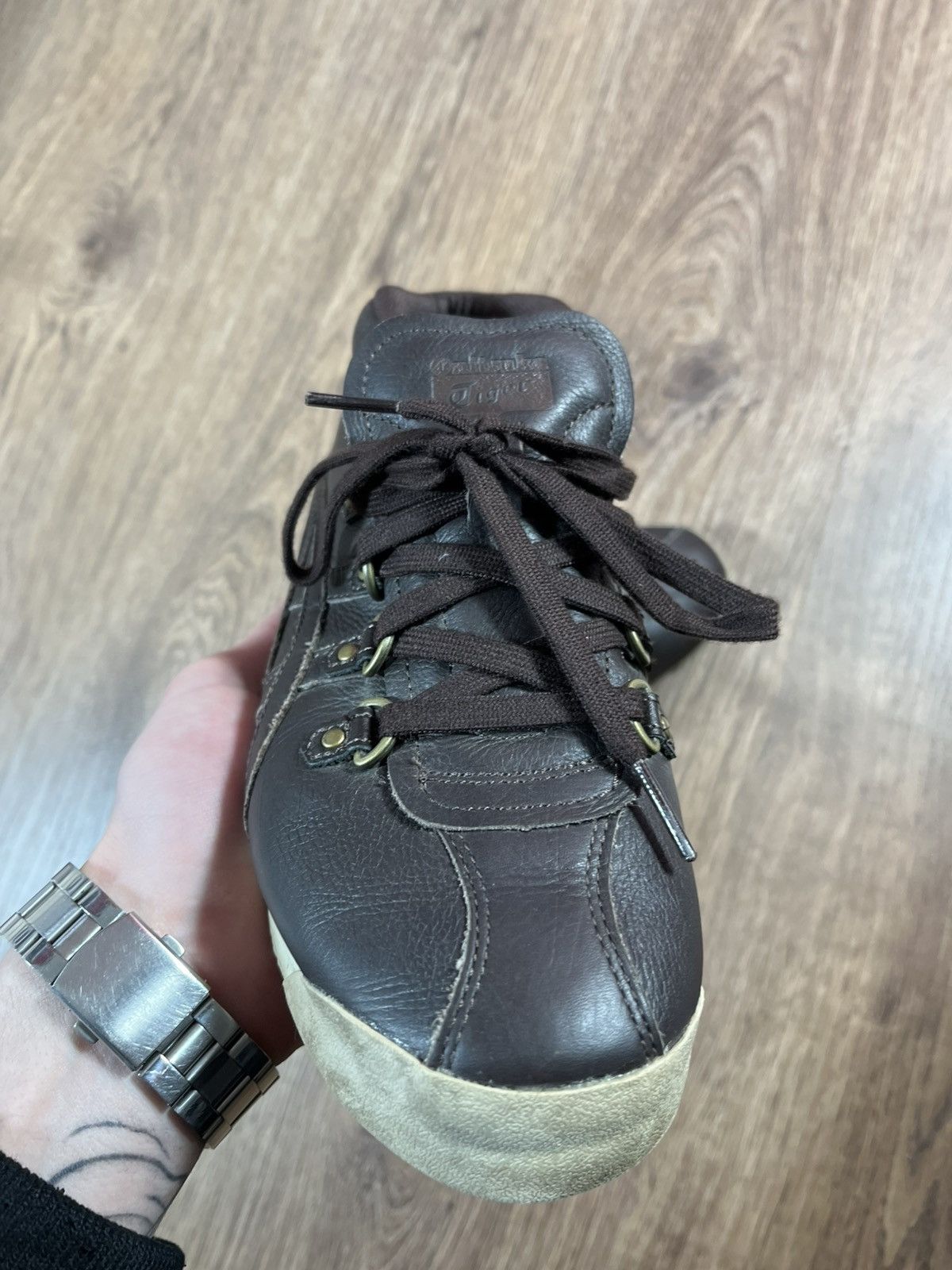 Onitsuka Tiger Vintage Asics Onitsuka Tiger Leather Brown Shoes Size US 4.5 / IT 34.5 - 13 Thumbnail