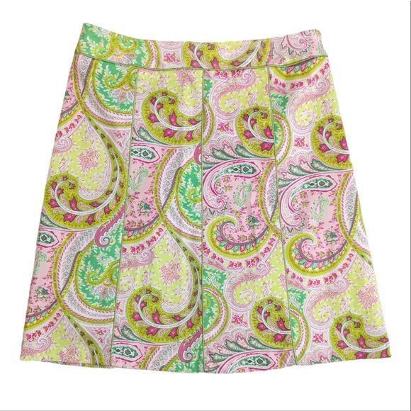 Other Chadwicks Women’s Pink and Green Paisley Knee Length Skirt S Size 38" / US 16 / IT 52 - 1 Thumbnail