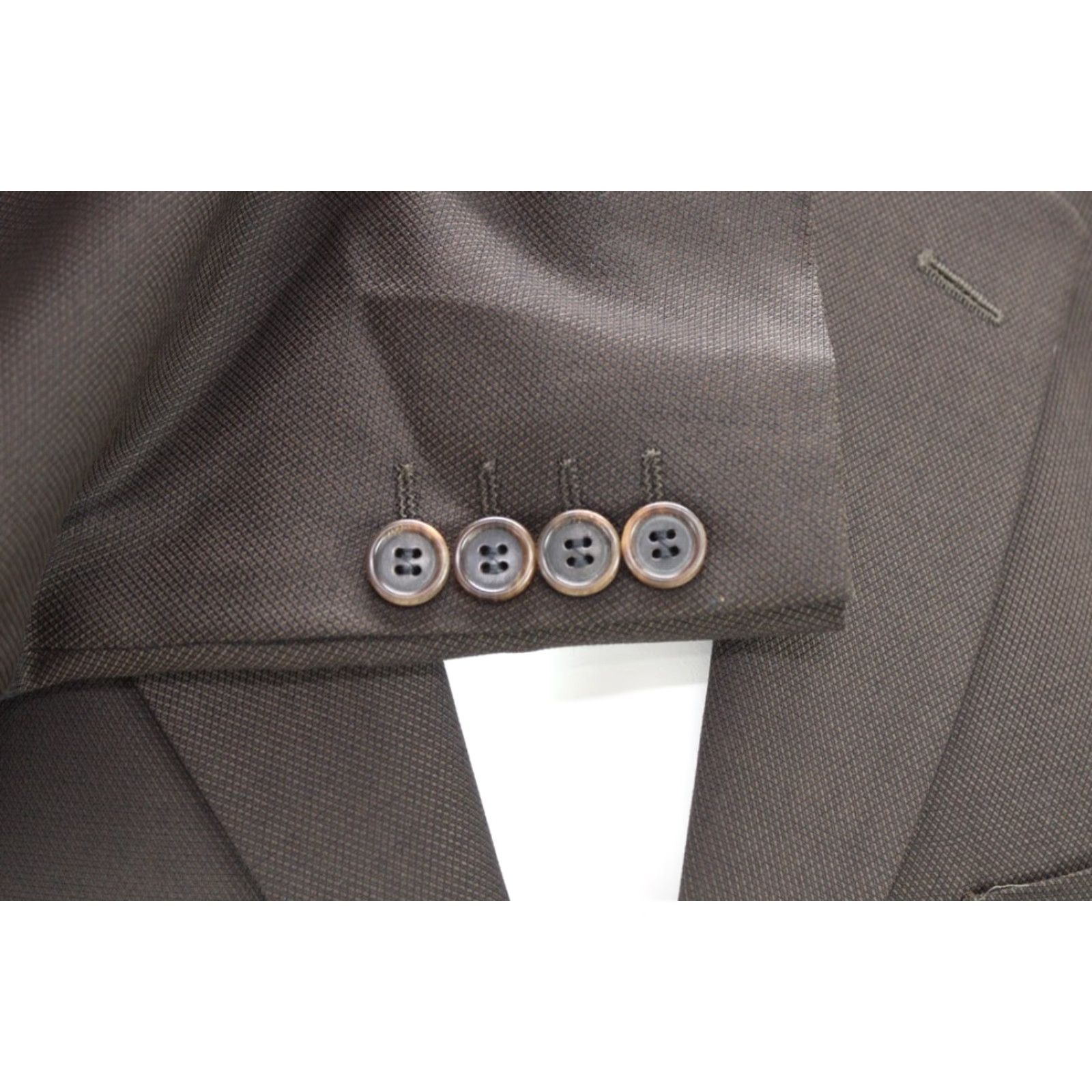 Hugo Boss VINTAGE Hugo Boss Guabello Suit Jacket Mens 42R Dark Brown Super 130s Virgin Wool Luxury Size 42R - 7 Thumbnail