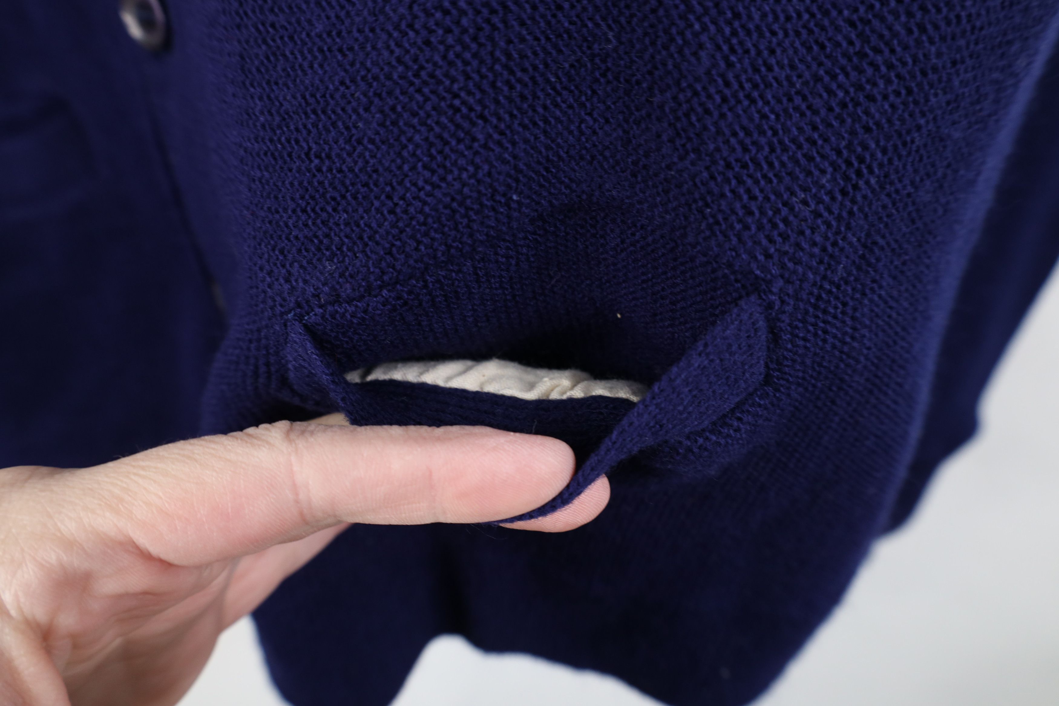 Vintage Vintage 70s Streetwear Blank Knit Cardigan Sweater Blue Size L / US 10 / IT 46 - 6 Thumbnail