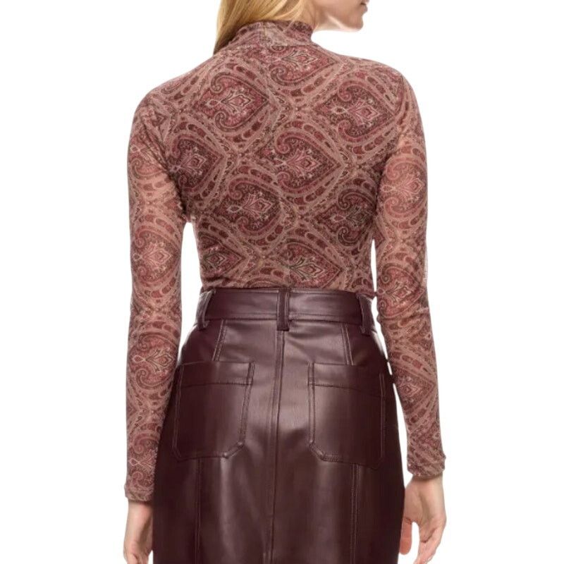 Ronny Kobo Ronny Kobo X RTR Mock Neck Mesh Top in Brown, Size S Size S / US 4 / IT 40 - 3 Thumbnail