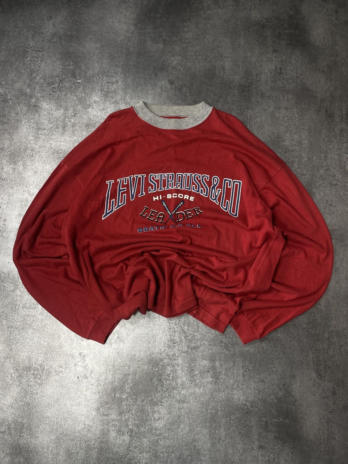 Levi's 🔥Offers🔥Levis Vintage 90s Sweatshirt Spellout Boxy Rare Size US XL / EU 56 / 4 - 1 Thumbnail