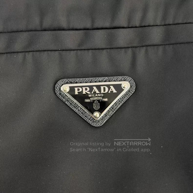 Prada Prada Black metal triangle nylon trousers Size 25" / US 0 / IT 36 - 7 Thumbnail