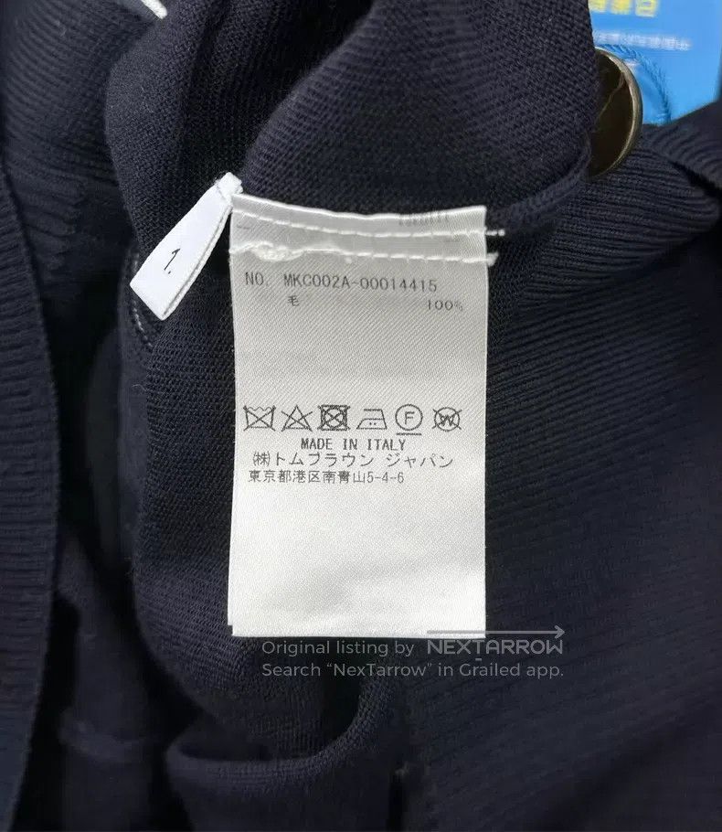 Thom Browne Thom Browne Dark blue striped four-bar knit cardigan coat Size US S / EU 44-46 / 1 - 4 Thumbnail