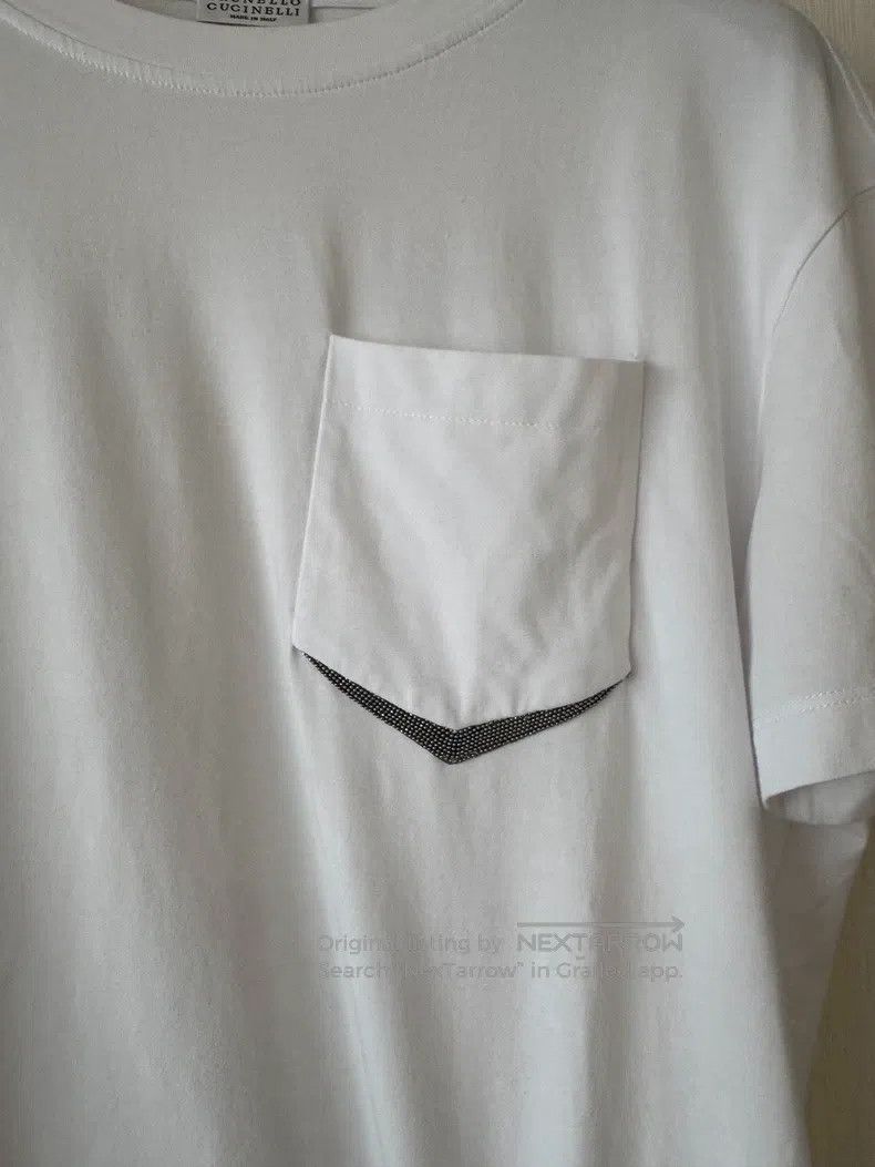 Brunello Cucinelli Brunello Cucinelli White Short Sleeve with Small Pockets a Size S / US 4 / IT 40 - 2 Thumbnail