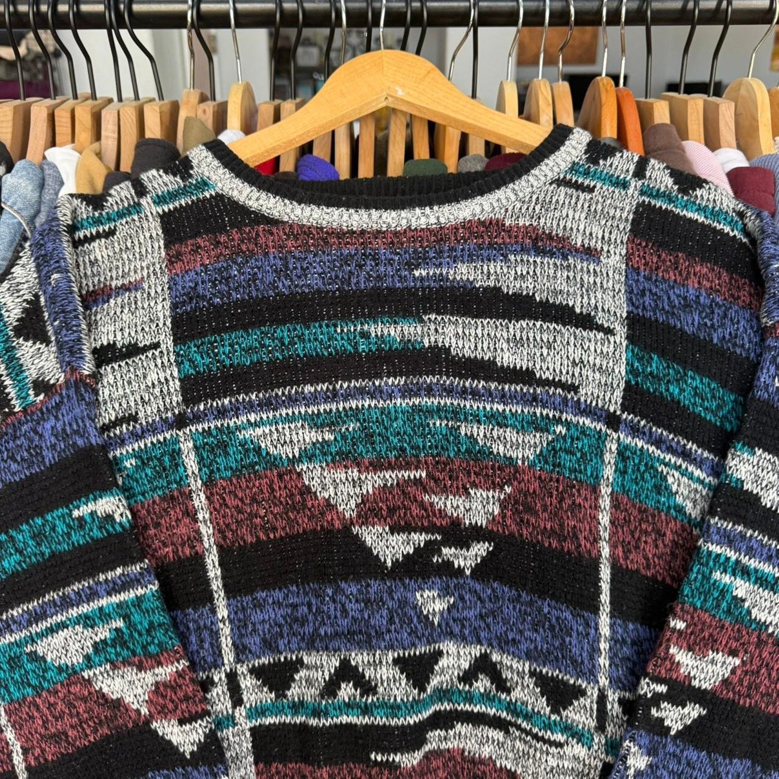 Other Vintage Todays News Geometric Sweater With Cool Pattern Size US M / EU 48-50 / 2 - 2 Thumbnail