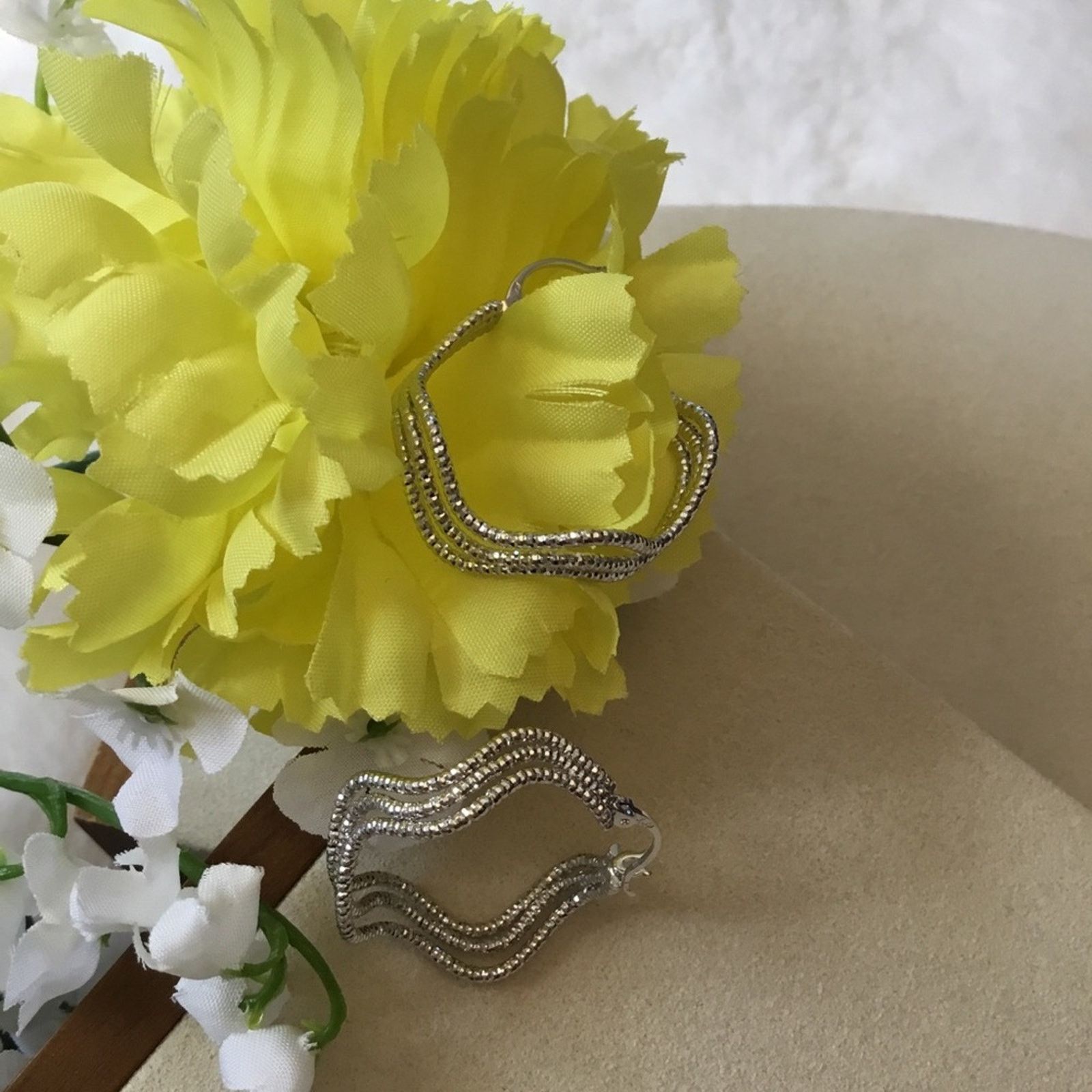Other Silver Trio-Wave Crystals Earrings Size ONE SIZE - 5 Thumbnail