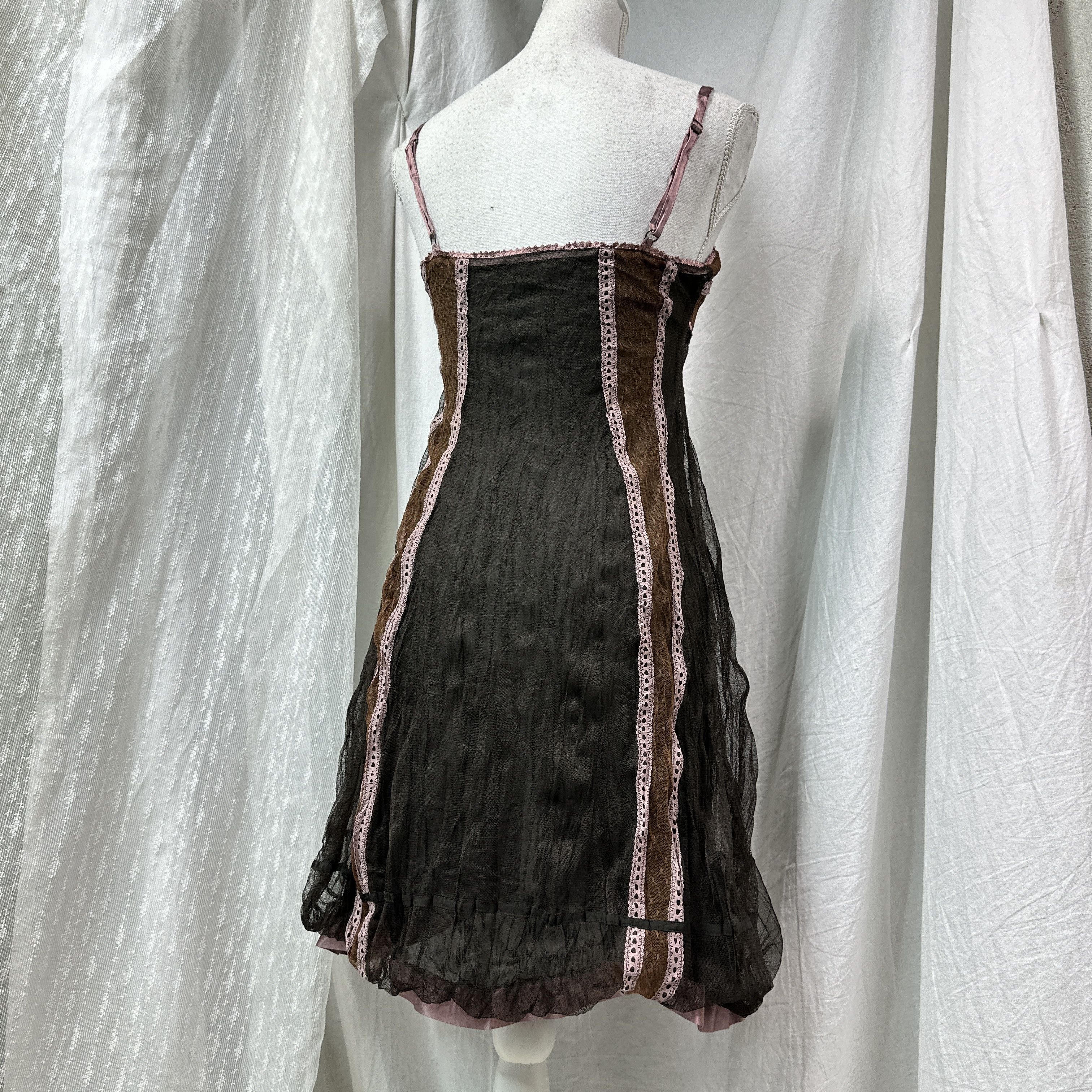 Vintage Vintage Avant Garde Bubble Mesh Mini Dress Y2K Size M / US 6-8 / IT 42-44 - 4 Thumbnail