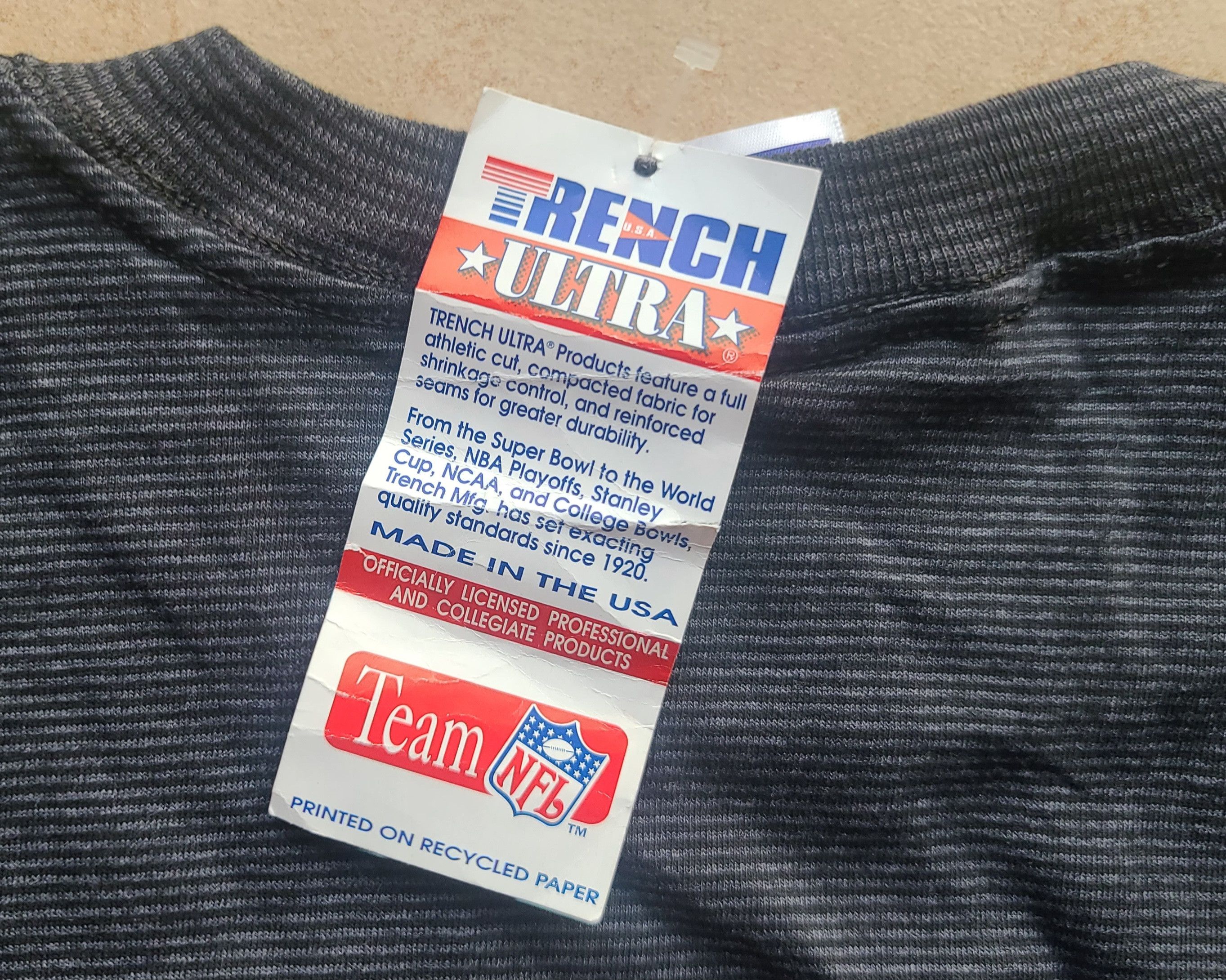 NFL NEW York Jets 90s 75th TRENCH tee XL blk vtg Size US XL / EU 56 / 4 - 4 Thumbnail