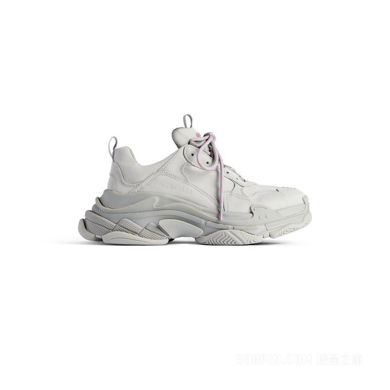 Balenciaga o1srvl11e0226 Triple S Sport Nylon Sneakers In Light Grey Size US 8 / IT 38 - 1 Thumbnail