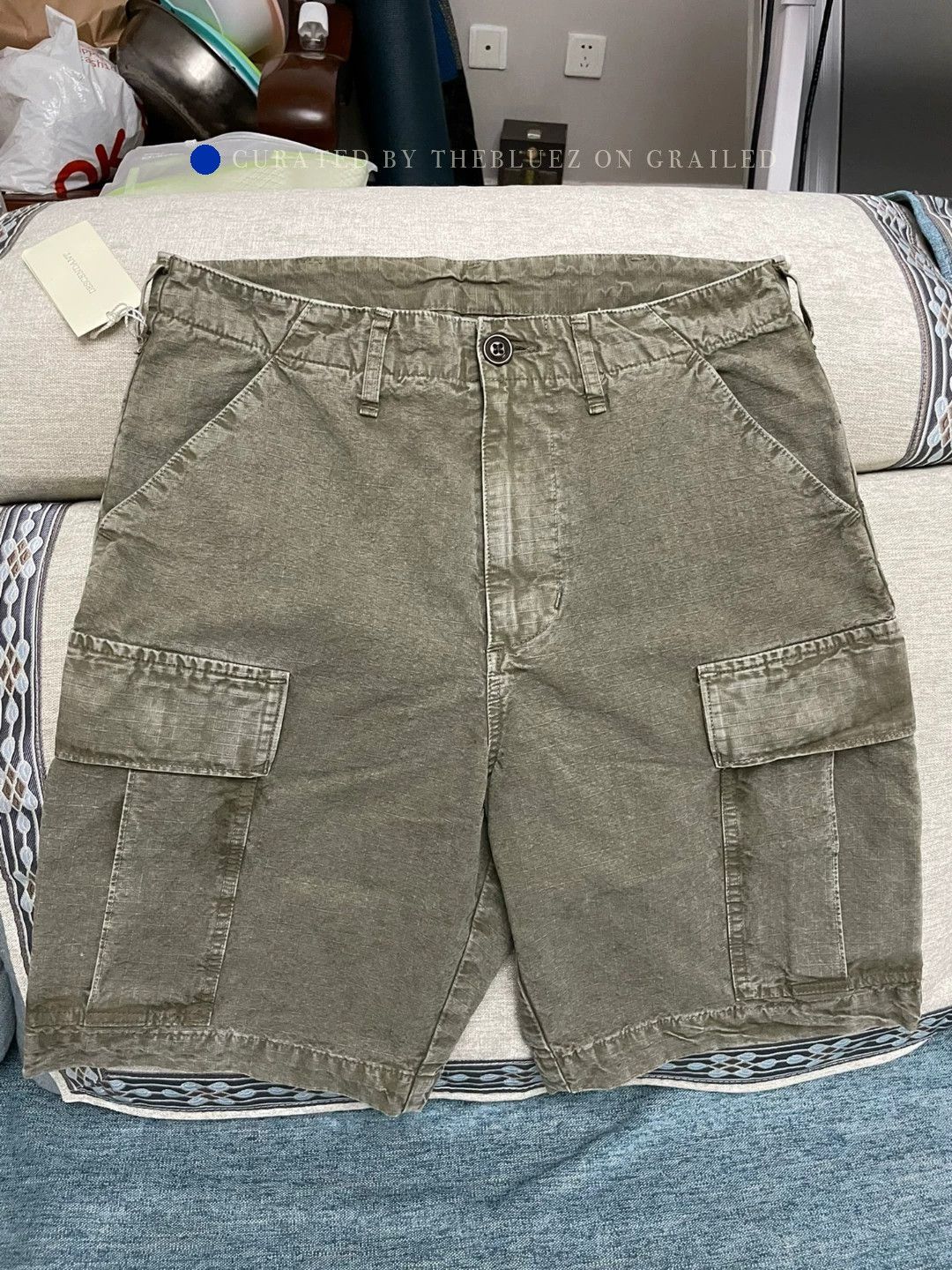 Descendant Batik Wash Ripstop Shorts in Green Size US 30 / EU 46 - 1 Thumbnail