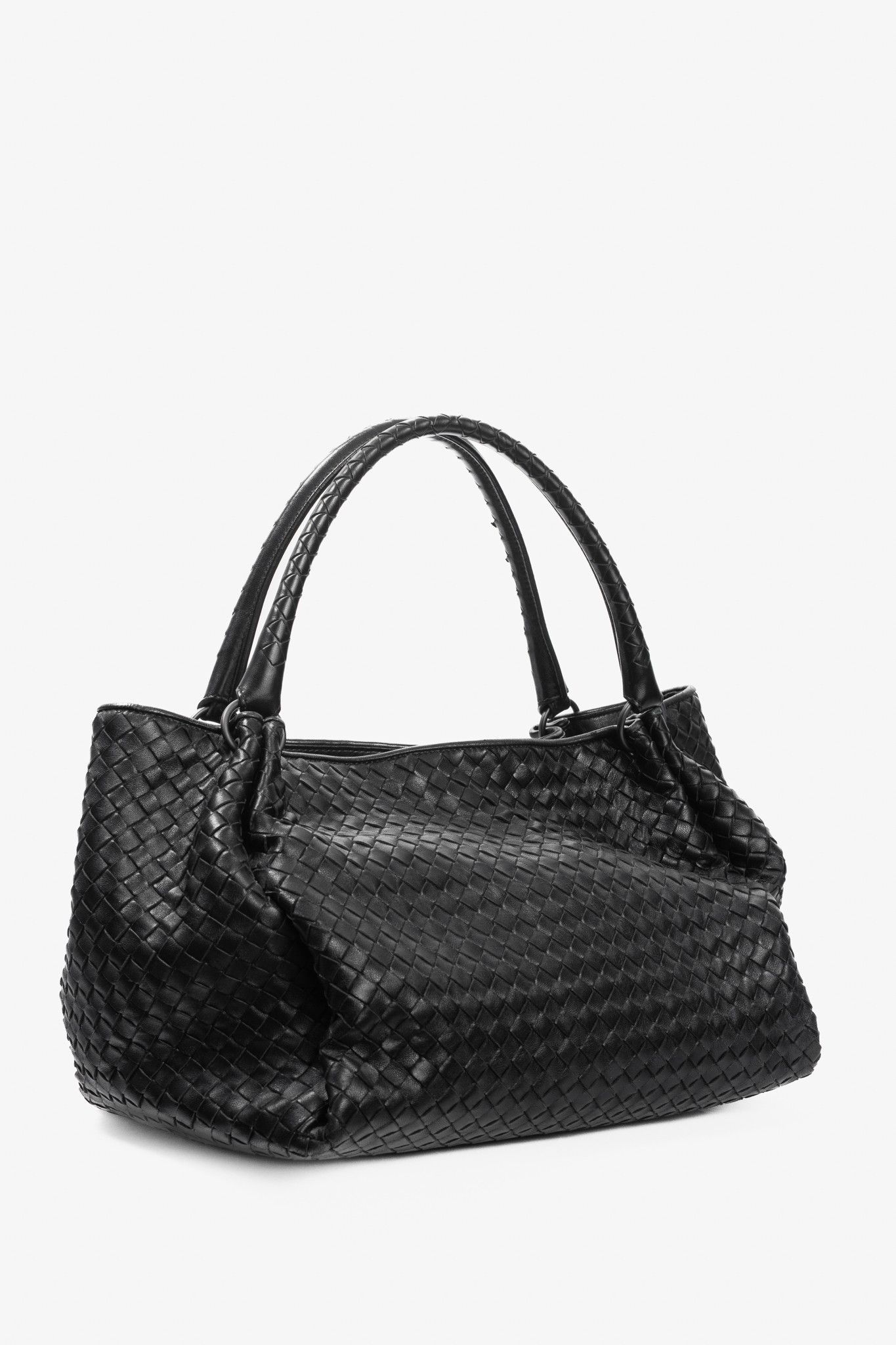 Bottega Veneta Bottega Veneta Black Intrecciato-Leather Handbag Size ONE SIZE - 2 Thumbnail