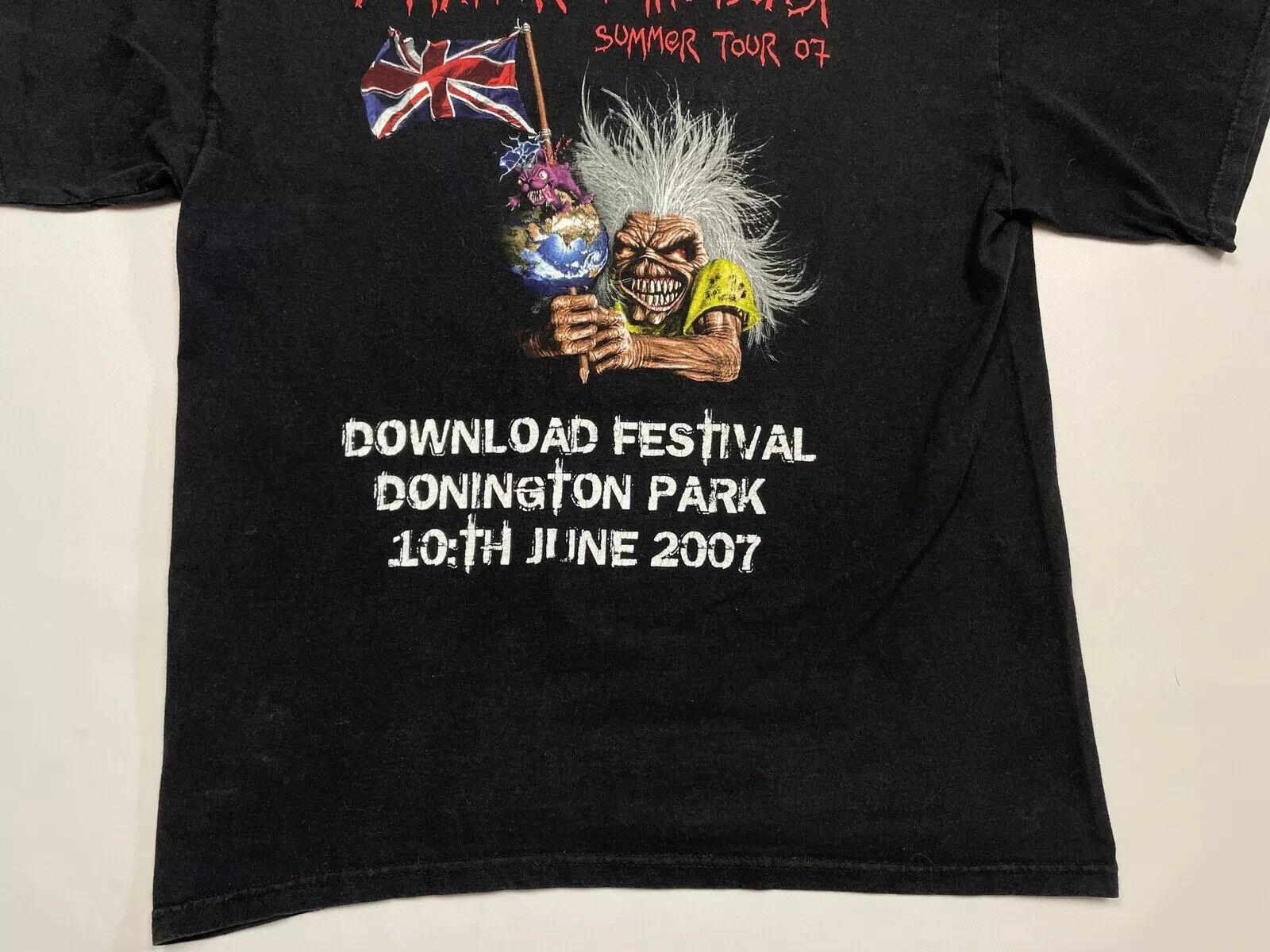 Fruit Of The Loom VINTAGE 2000s Y2K IRON MAIDEN DOWNLOAD FESTIVAL 2007 SHIRT Size US L / EU 52-54 / 3 - 8 Thumbnail