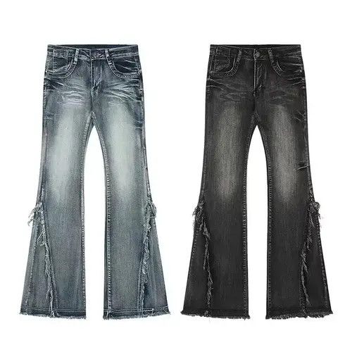 Jean Y2k Low Waist Vintage Raw Edge Jeans Size 32" / US 10 / IT 46 - 3 Thumbnail