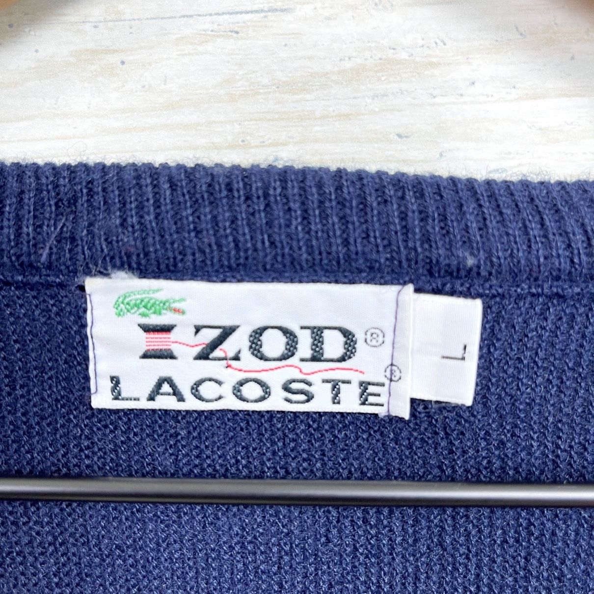 Lacoste × Vintage IZOD Lacoste Vintage Orlon Acrylic Sweater Navy Blue Mens L Size US L / EU 52-54 / 3 - 6 Thumbnail