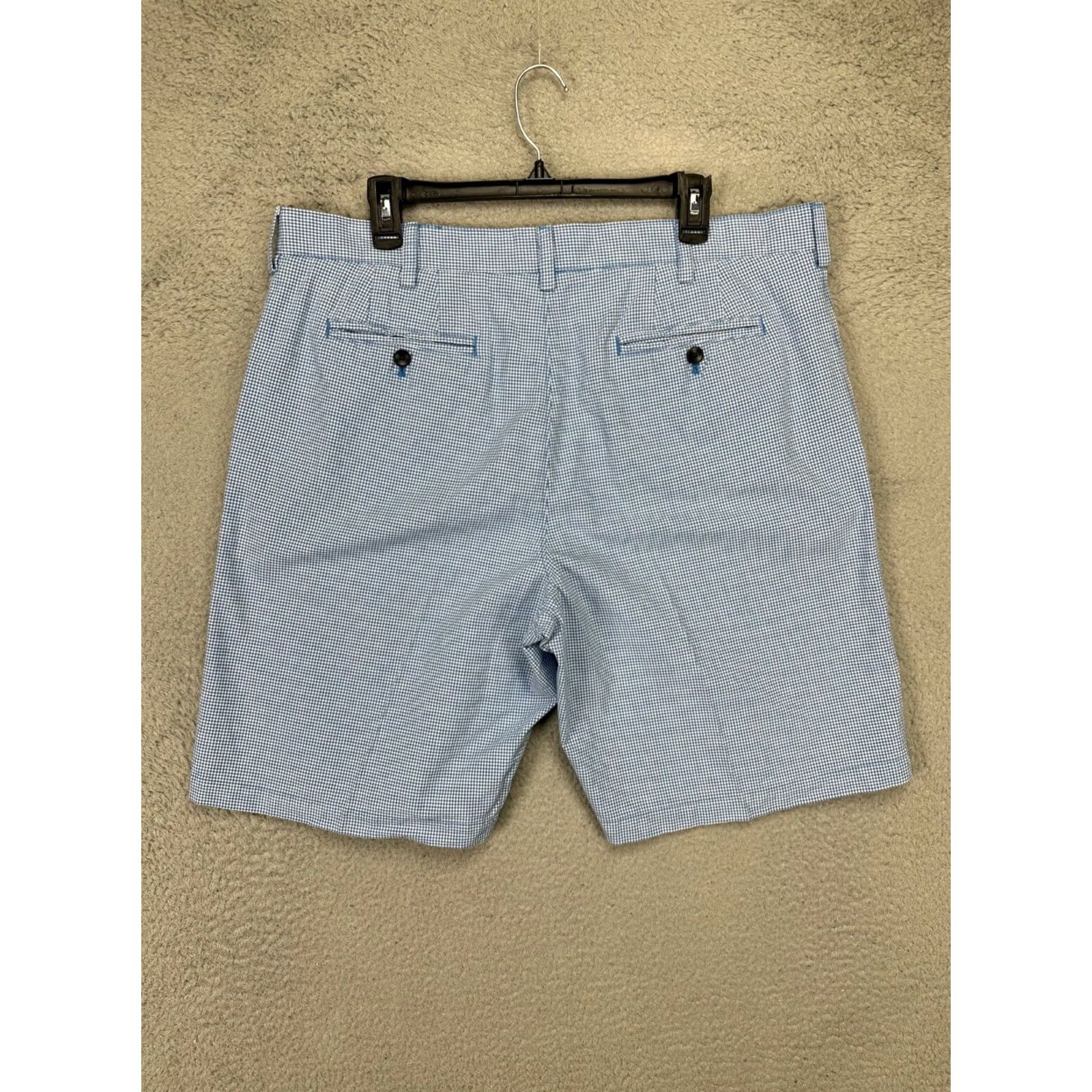 Banana Republic Banana Republic Shorts Men 38 Blue White Pincheck Khakis 100% Cotton Flat Front Casual Size US 38 / EU 54 - 3 Thumbnail