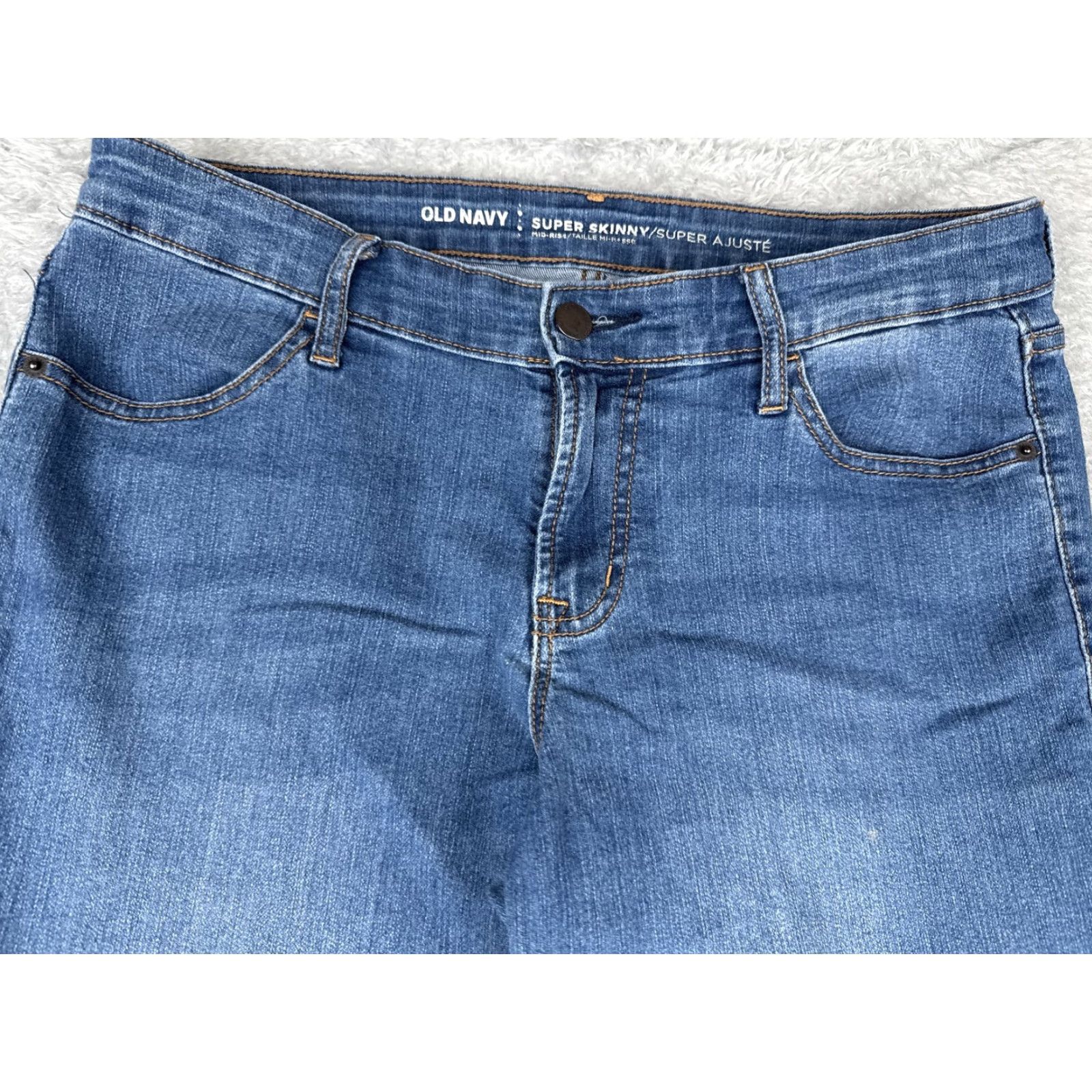 Old Navy Old Navy Jeans Womens 10 Blue Mid Rise Super Skinny Stretch Denim Five Pocket Jeans Size 32" / US 10 / IT 46 - 4 Thumbnail