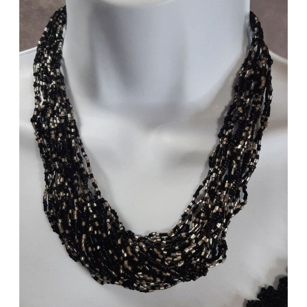 Coldwater Creek Vintage 90s Coldwater Creek Black And Silver Tone Beaded Nec Size ONE SIZE - 1 Thumbnail