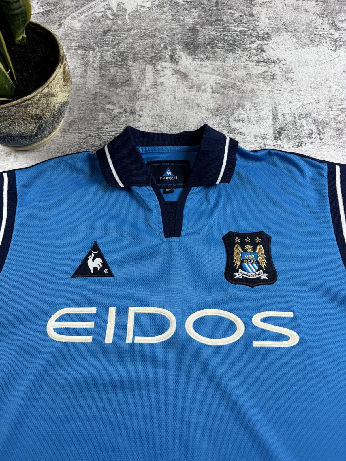 Le Coq Sportif Manchester City 38/40 2001/2002 Football Shirt Jersey Kit Size US M / EU 48-50 / 2 - 8 Thumbnail