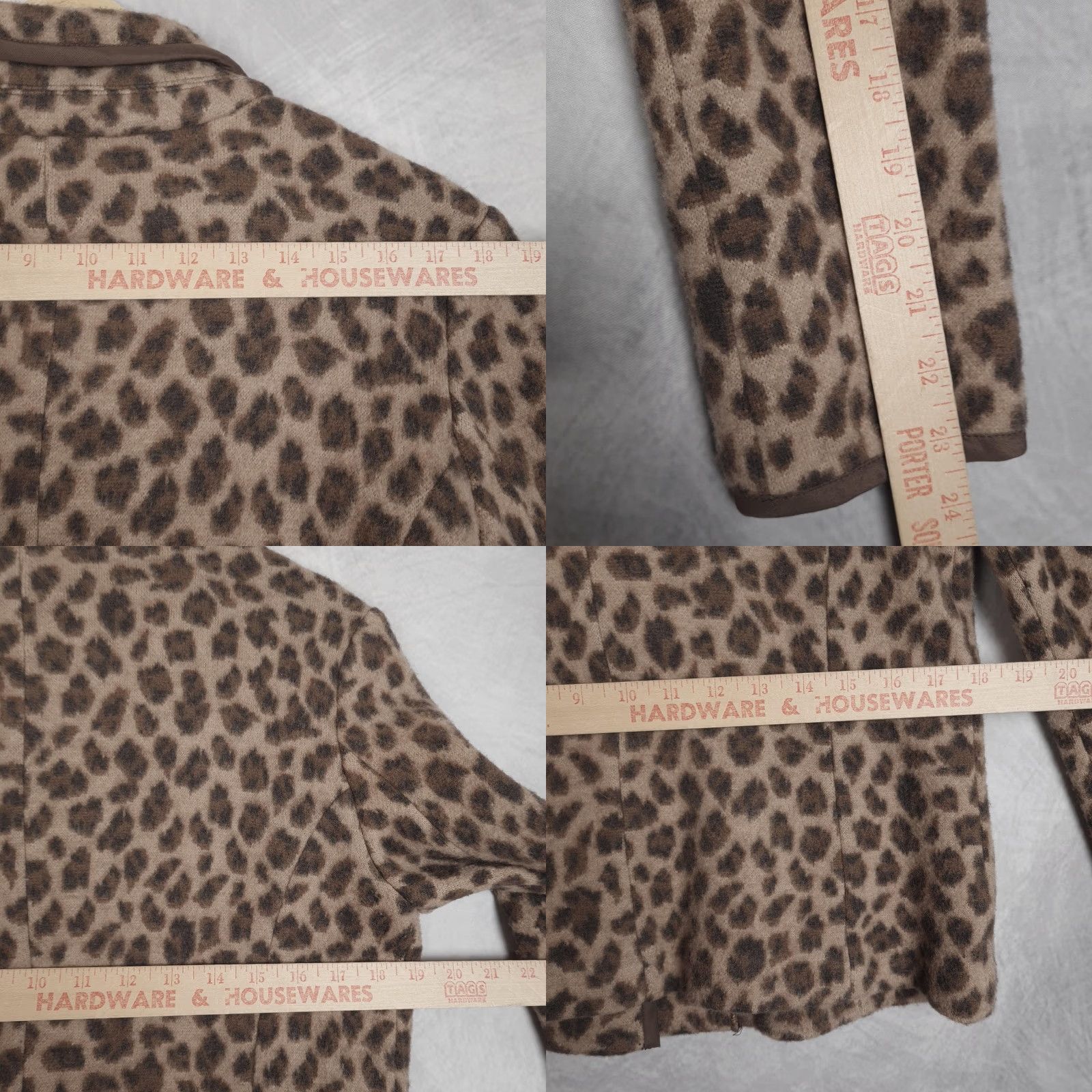 Talbots Talbots Blazer Women's Large Brown Leopard Print 100% Merino Wool Jacket Tailored Size L / US 10 / IT 46 - 10 Thumbnail