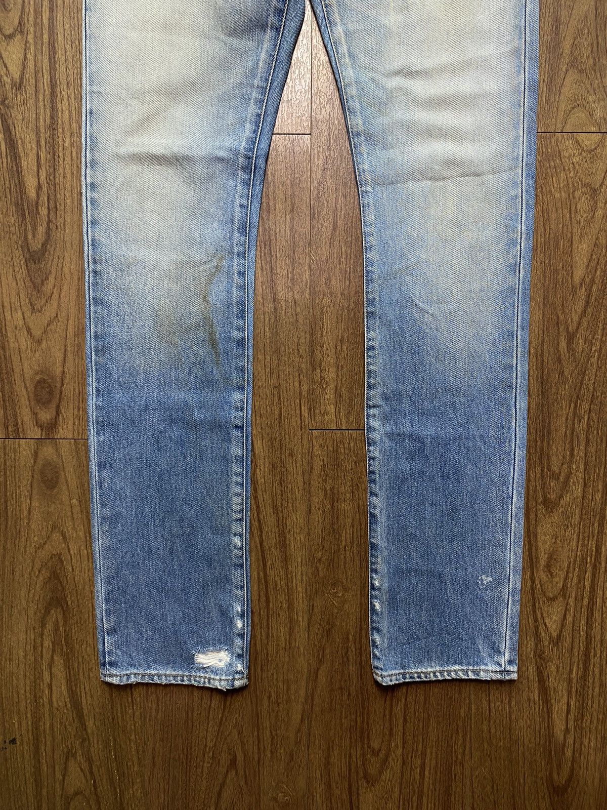 Hedi Slimane × Saint Laurent Paris Saint Laurent D01 Blue Washed Jeans Size US 29 - 2 Thumbnail