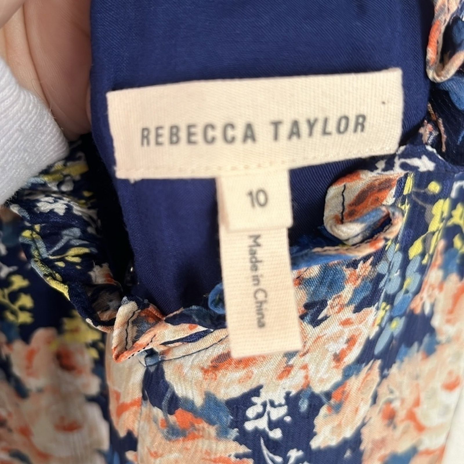 Rebecca Taylor Rebecca Taylor Blue Gigi Fleur Silk Romper 10 Size 32" / US 10 / IT 46 - 4 Thumbnail