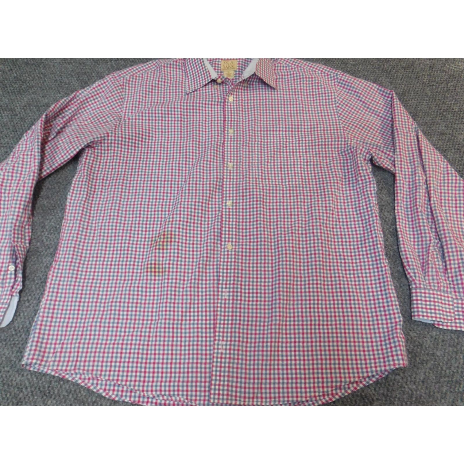 Jos. A. Bank Jos A Bank Mens Shirt XL Red Plaid Button-Up Collared Long Sleeve Button-Down Manchets Size US XL / EU 56 / 4 - 2 Thumbnail