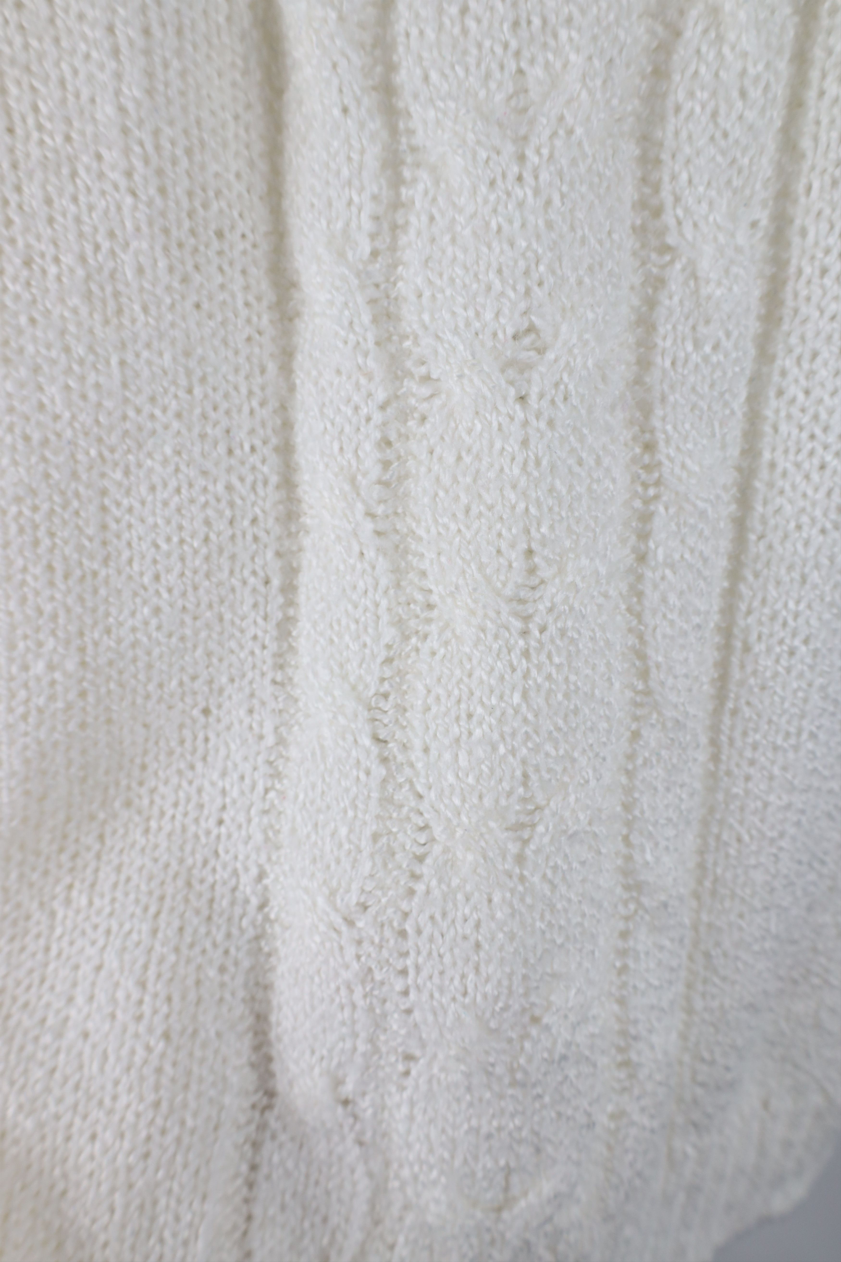 Vintage Vintage 90s Streetwear Crochet Cable Knit Collared Sweater Size L / US 10 / IT 46 - 8 Thumbnail