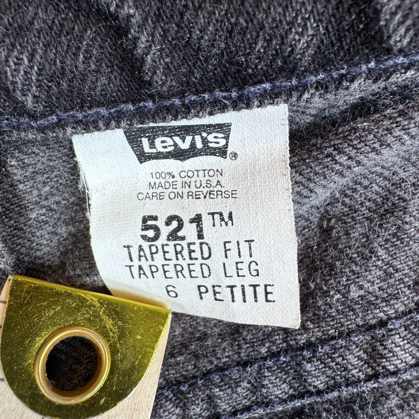Levi's Levi's 521 Jeans Womens 6P Black Tapered Fit MADE IN USA Size 24" / US 00 / IT 34 - 5 Thumbnail