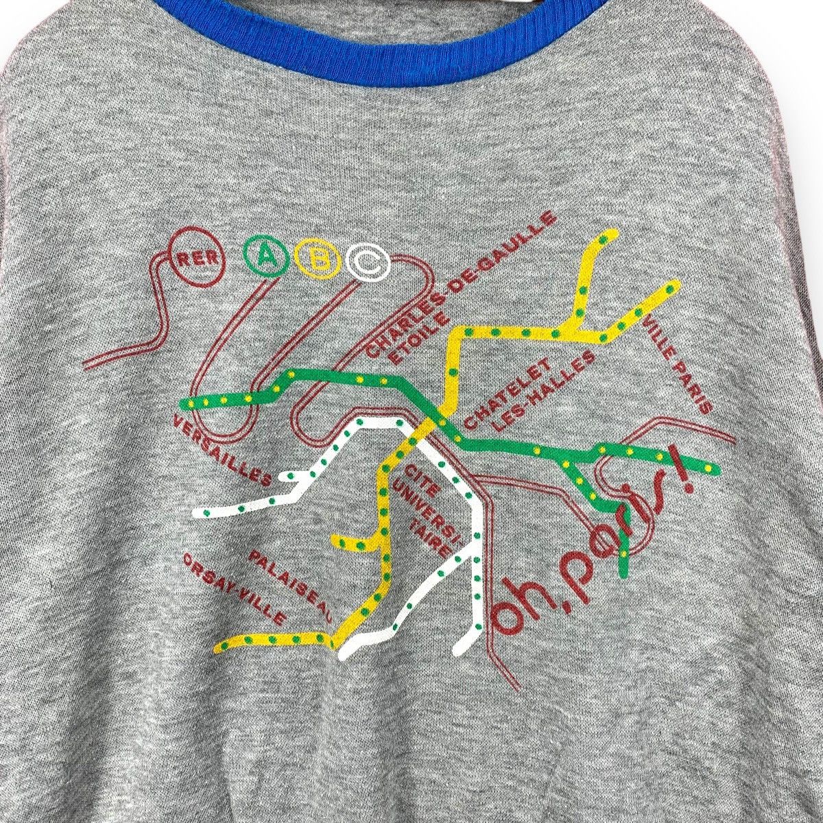 Vintage Vintage OH,PARIS! Metro Map Graphic Pullover Sweatshirt Size M / US 6-8 / IT 42-44 - 3 Thumbnail