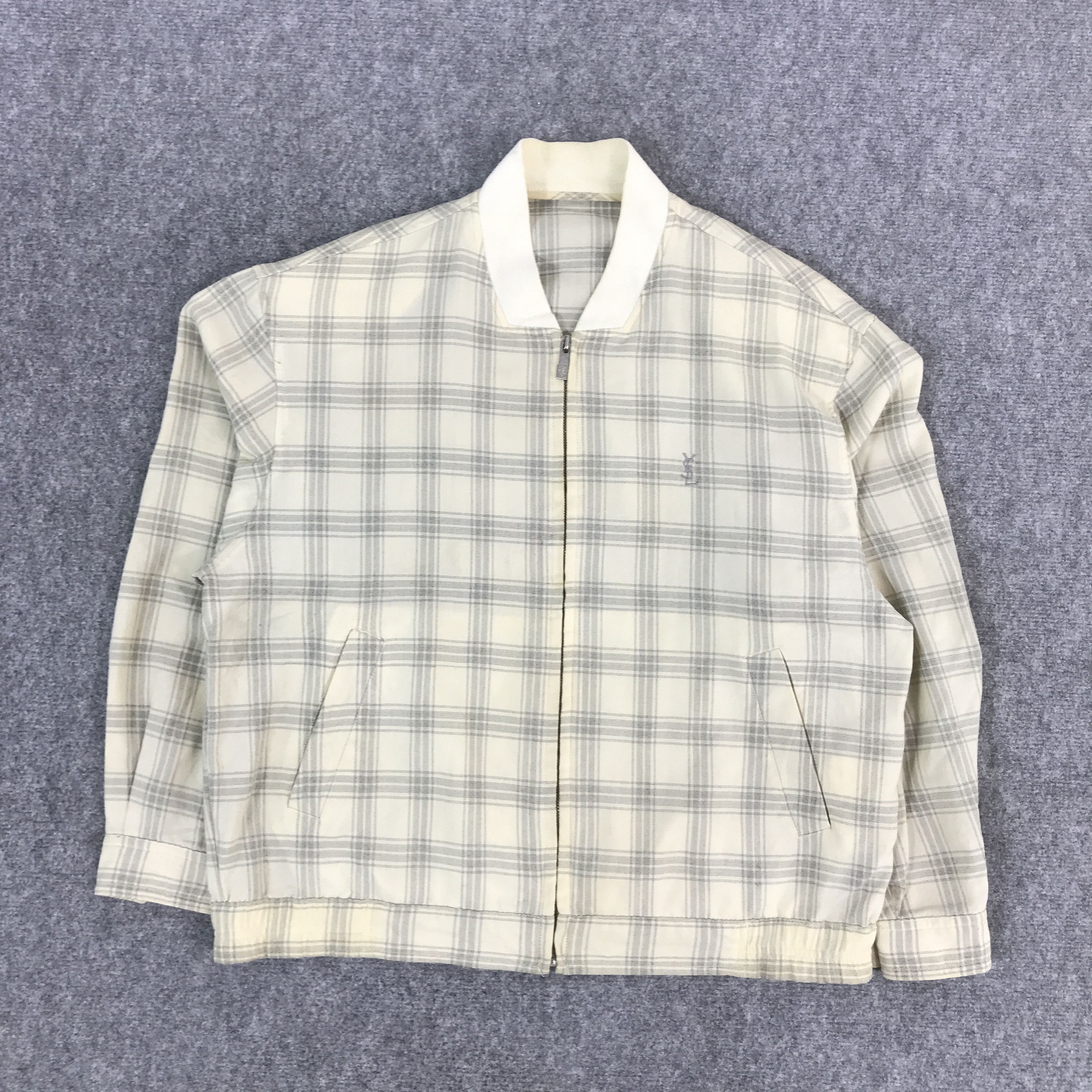 Vintage × Yves Saint Laurent VINTAGE YVESSAINTLAUREN FLANNEL ZIPPER JACKET Size US L / EU 52-54 / 3 - 1 Thumbnail