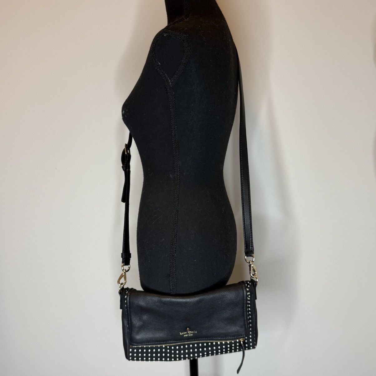 Kate Spade kate spade Black Polka Dot Fold-Over Crossbody Size ONE SIZE - 11 Thumbnail