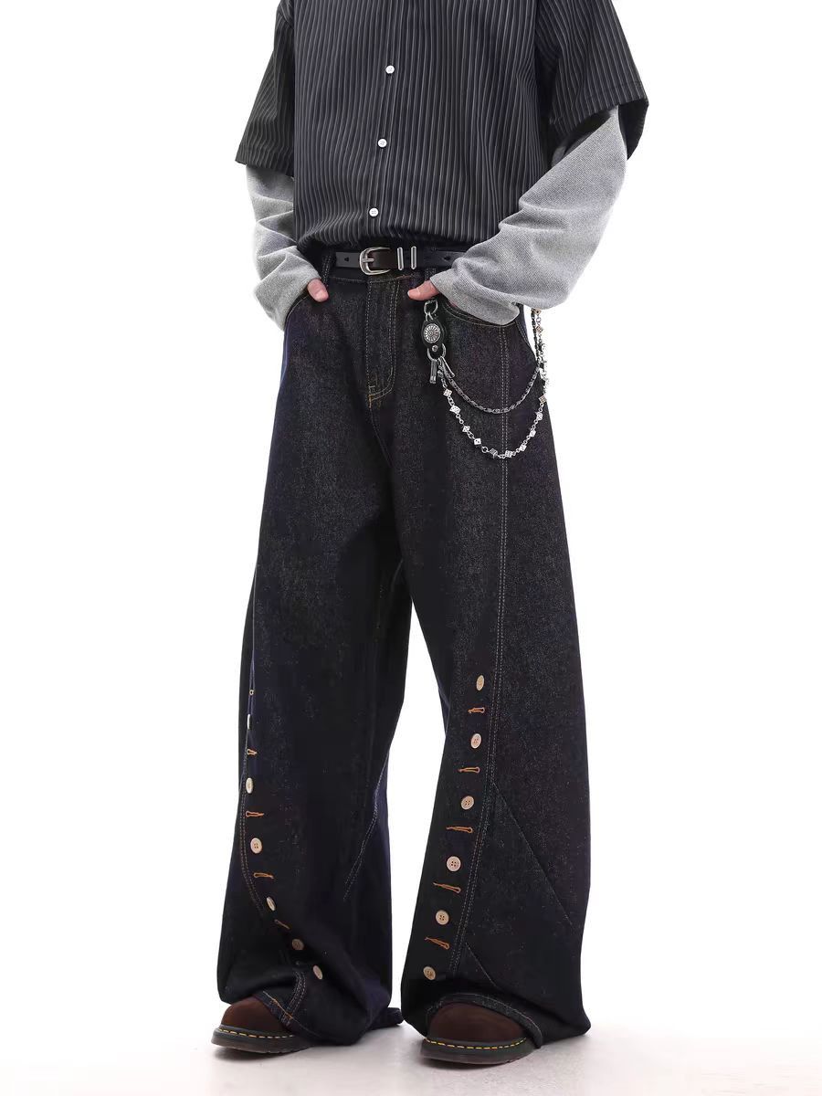 Jean Loose-fitting black button-fly jeans Size US 32 / EU 48 - 1 Thumbnail