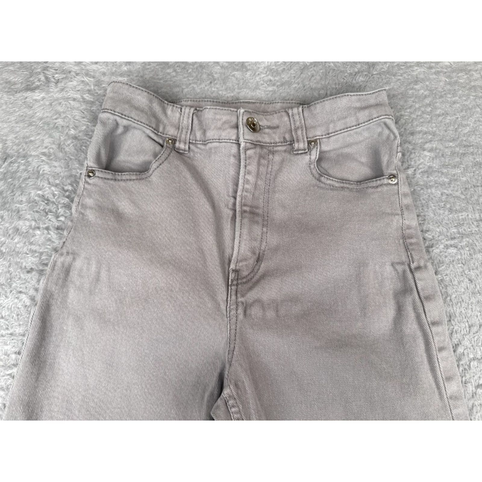 Vintage Divided Jeans Womens Gray Denim Wide Leg Mid Rise Zip Fly 24x29 Cotton Blend 2 Size 26" / US 2 / IT 38 - 4 Thumbnail