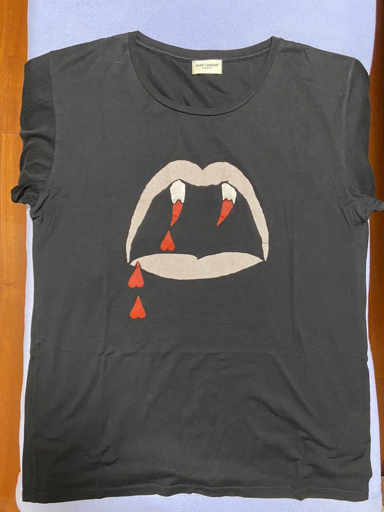 Saint Laurent Paris Saint laurent paris Bloody Teeth T-Shirt 2506-Nextarrow Size US S / EU 44-46 / 1 - 1 Thumbnail